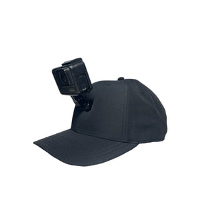 #ActionHatCustom: Black Polyester Curved Bill