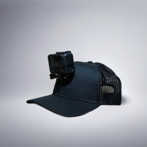 #ActionHatCustom: Black Mesh Curved Bill