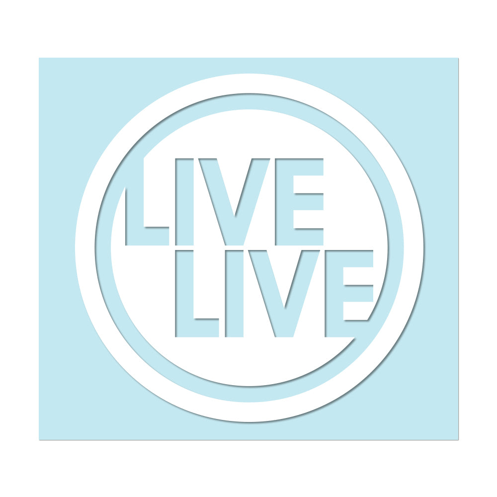 LIVELIVE LOGO - 3.5" White Decal - Hat Mount for GoPro