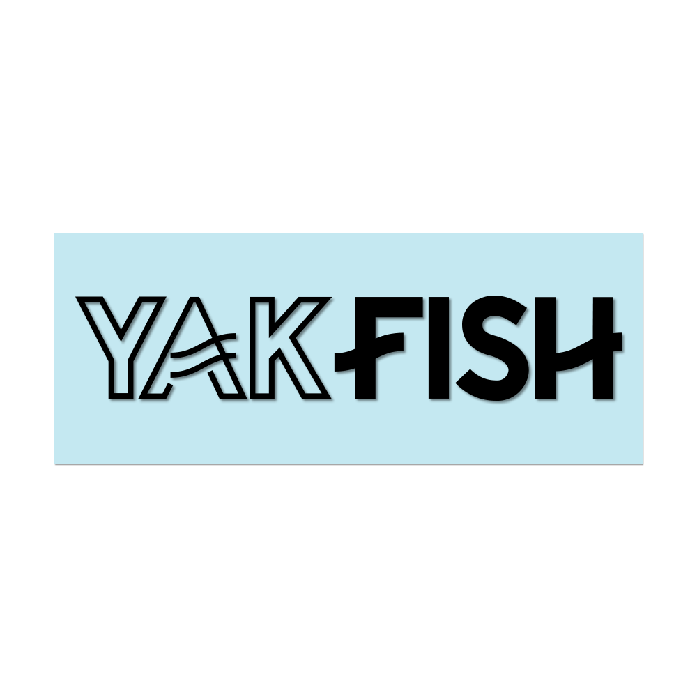 #YAKFISH Logo - 11" Black Decal - Hat Mount for GoPro